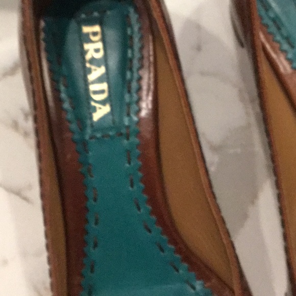Prada Brown Leather open toed heels, size 39 - Picture 4 of 7